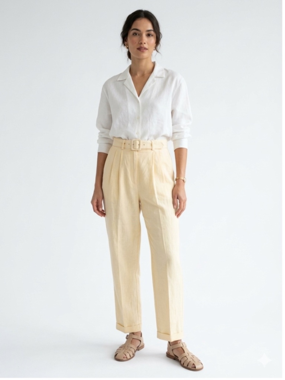 Banana Republic Vintage 90s Pleated Linen Business Casual Trousers Size 4